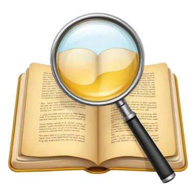 Magnifying glass with a book sticker