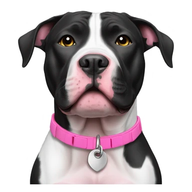 Black and white pit bull pink collar sticker