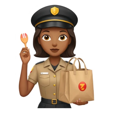 Food Delivery Courier black woman sticker