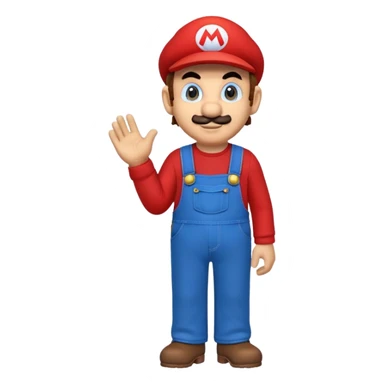 Mario character with red long sleeve shirt and blue overalls sticker