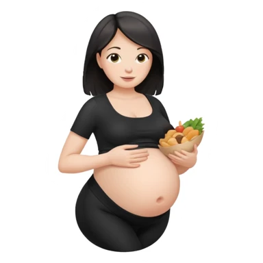 femme belly stuffing enceinte legging noir sticker