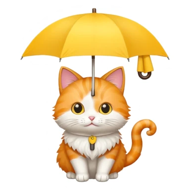 Cat with yellow umbrella sticker