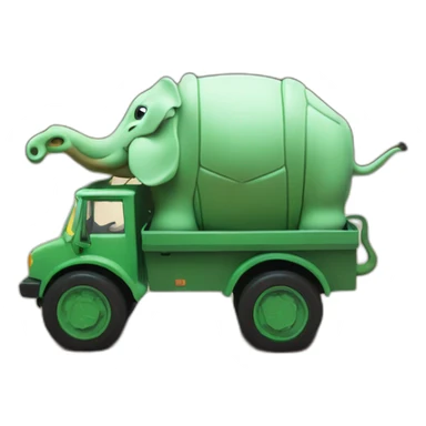 Tortue sur elephant sur camion sticker