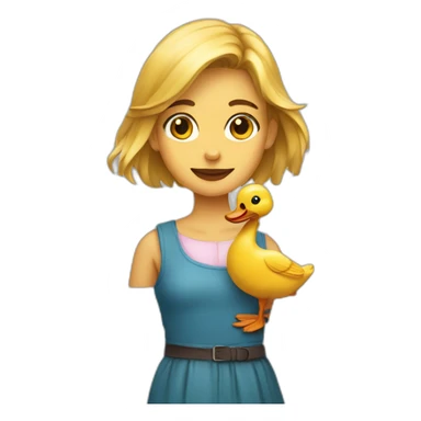 Fille avec canard  sticker