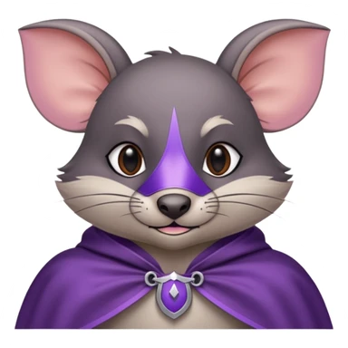 alors ce raton laver doit être équipé d'une cape de thieving noir avec trim bordure mauve comme dans le jeu old school runescape. au centre de la cape une icone de masque de voleur est visible . l'expression du visage du raton est ultra surpris "shock" sticker