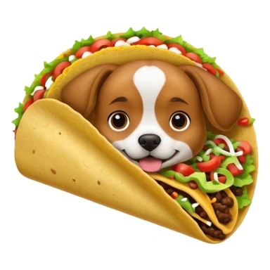 Dog eating a taco  sticker