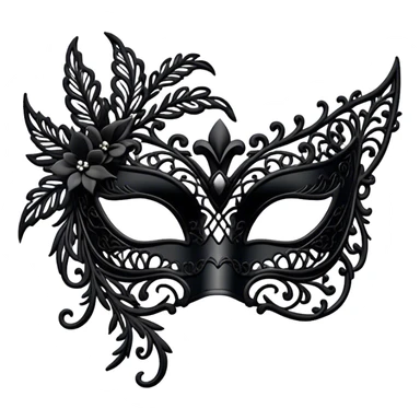 black lace masquerade mask sticker