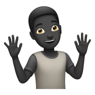 Personne de couleure noire choqué avec les deux mains sur la tête sticker