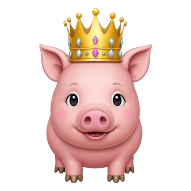 un cochon avec une couronne  sticker