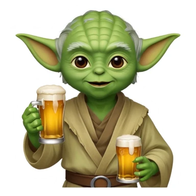 Yoda avec une bierre sticker
