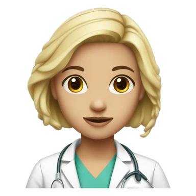 young white surgeon girl sticker