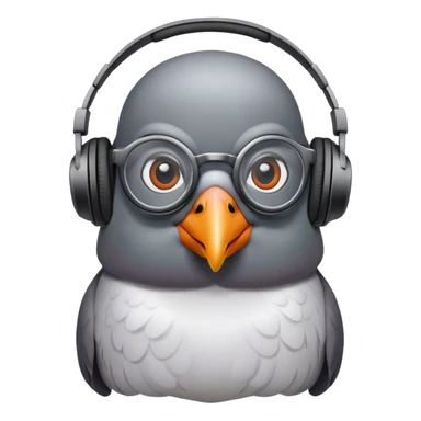  pigeon as dj with glasses  sticker