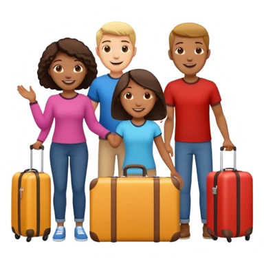 3 persons going on holiday vacation, group travel sticker
