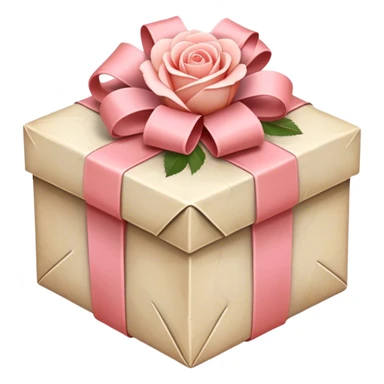 A weathered parchment-wrapped gift, secured with a Cherry Blossom Pink silk bow, lies nestled among dried sprigs of Coral Pink and Champagne Pink roses, their scent mingling with the faint trace of pastel pink aged paper.  sticker