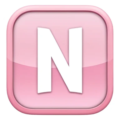 Netflix aesthetic "N" logo in pastel pink with white glowing outline around "N" sticker