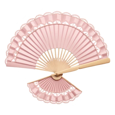 rococo pale pink fan with lace sticker