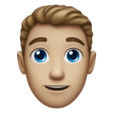 boy with blue eyes big nose bushy eyebrows sticker