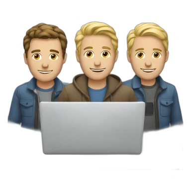 three white dudes with laptops sticker