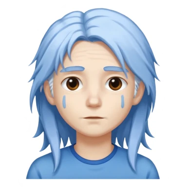 He was born with fair skin and slightly long white and blue hair. sticker