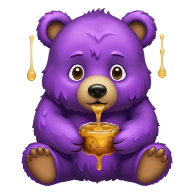 bear with purple honey sticker
