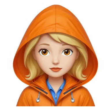 orange Raincoat Pedestrian woman  sticker