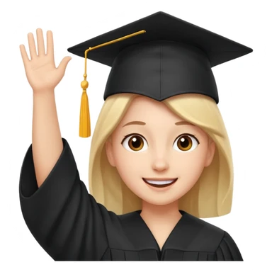 happy student raising arms sticker