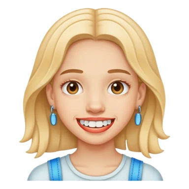 Emoji de chica con brackets sticker