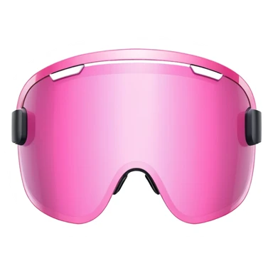 pink tinted shield visor glasses, frameless Y2K style, one continuous lens, futuristic sticker