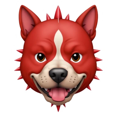 very tattoed face pitbull dog with red spiky hair sticker