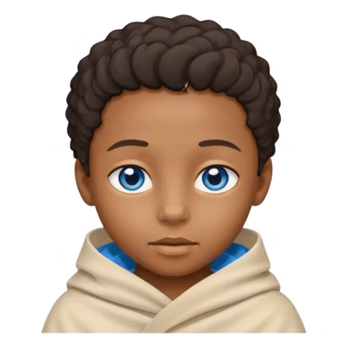 blue eyed desert black child with creme cloth sticker