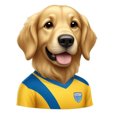 golden retriever in soccer jersey sticker