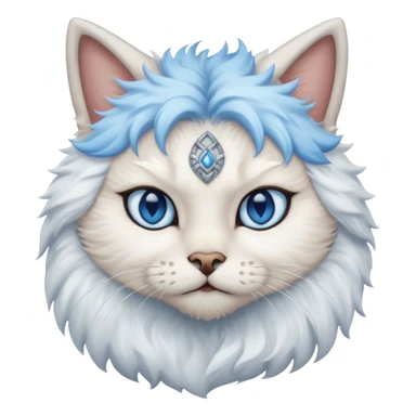viking white cat sticker