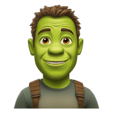 Shrek if he was spider man sticker