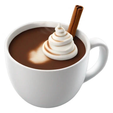 hot chocolate with whipped toasted marshmallow in a plain white mug sticker