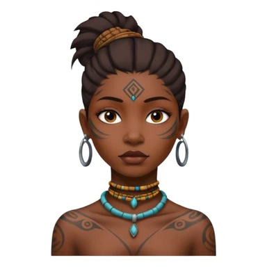 tribal girl Tattooed, empty neck sticker