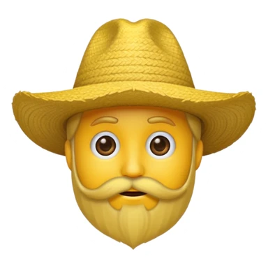 Un emojis amarillo con sombrero y barba sticker