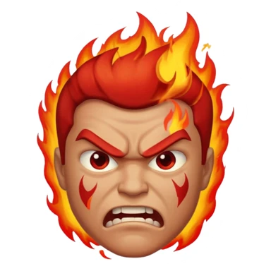 burning angry man sticker