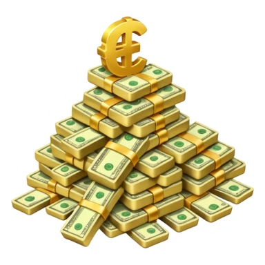 money in a glitter $  sticker