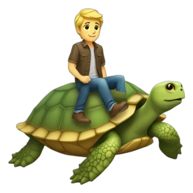Homme blond sur une tortue sticker