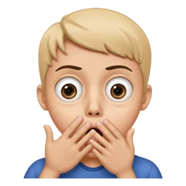 Shocked with hand over mouth with large eyes sticker