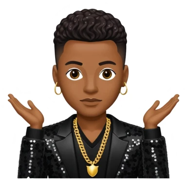 Donald DeVante Swing DeGrate from Jodeci/K-Ci & JoJo with dark brown, black sequin outfit sticker