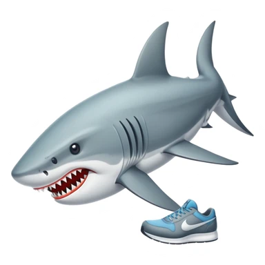 Un tiburón con piernas con zapatos nike sticker
