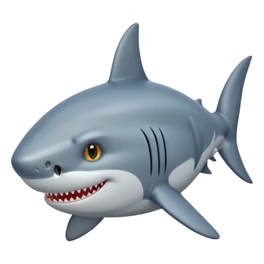 side view of shark body with a cat face sticker