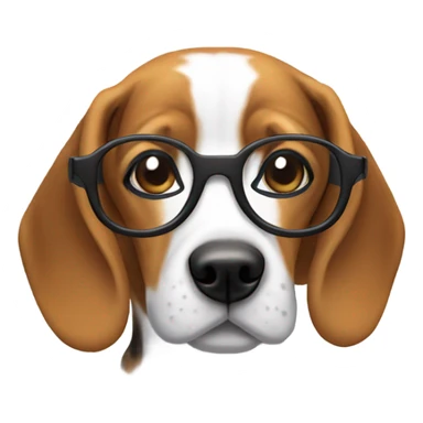 Beagle wearing glasses  sticker