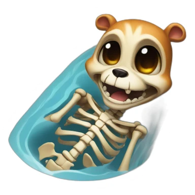 scary-skeleton-chipmunk-in-bathtub sticker