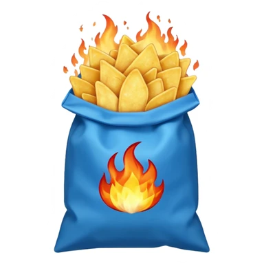 Chips blue names fire in abag sticker