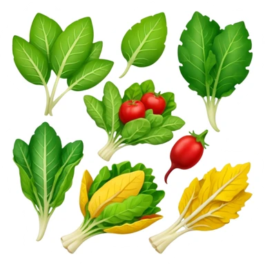 different salad leaves different colors  sticker
