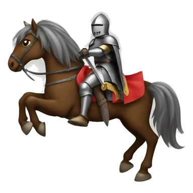 A knight on horseback holding a sword sticker