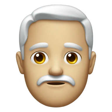 A piece of candy with a human face, really stern and serious looking sticker