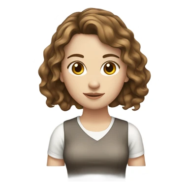 white girl with wavy brown hair with legs sticker